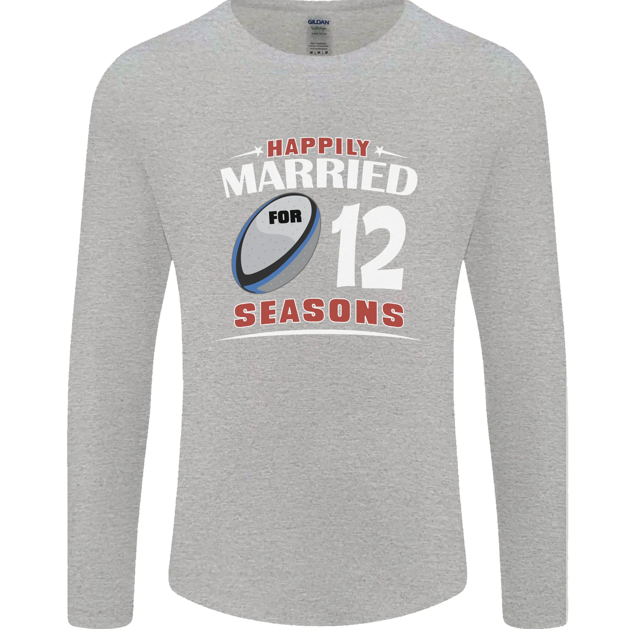 12 Year Wedding Anniversary 12th Rugby Mens Long Sleeve T-Shirt