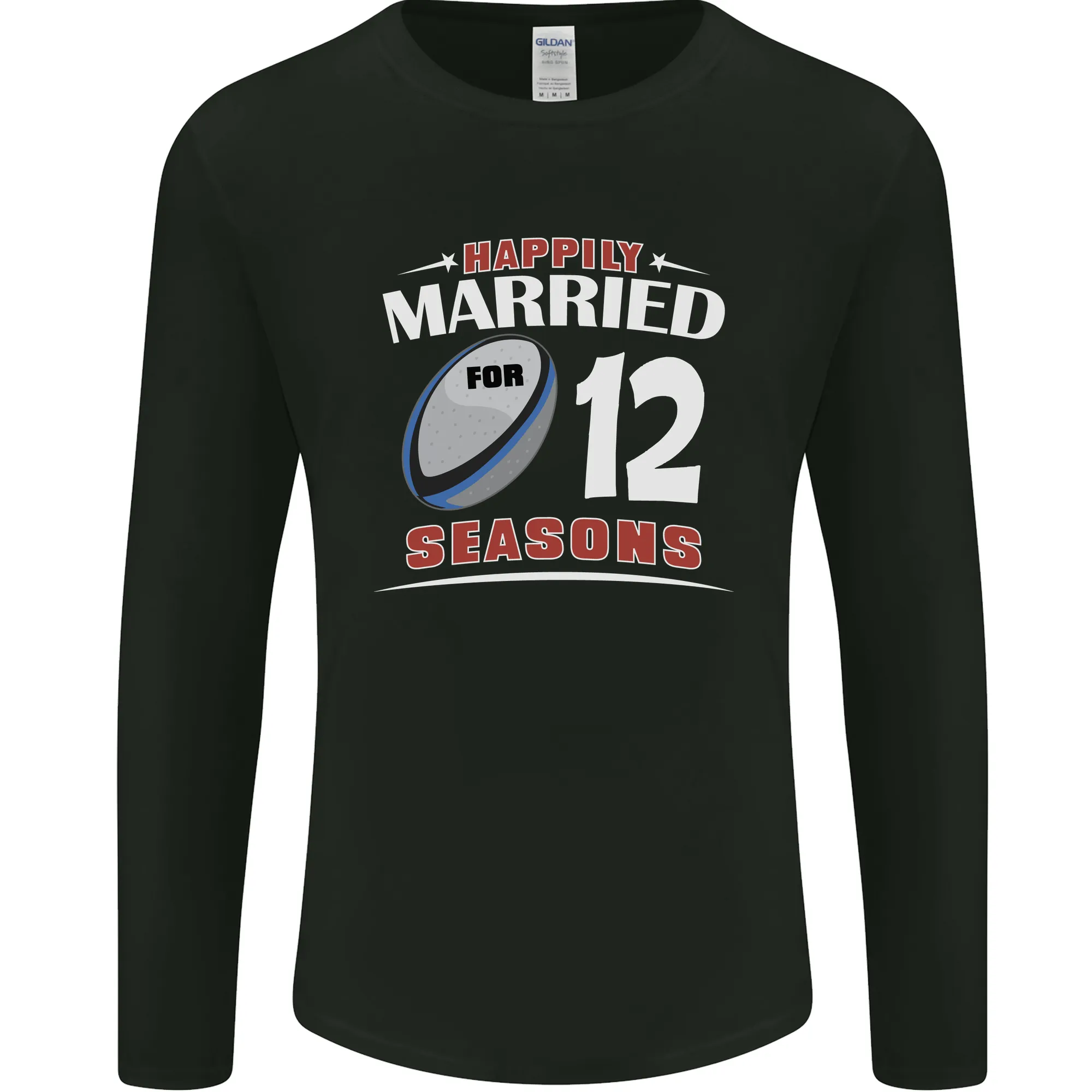 12 Year Wedding Anniversary 12th Rugby Mens Long Sleeve T-Shirt