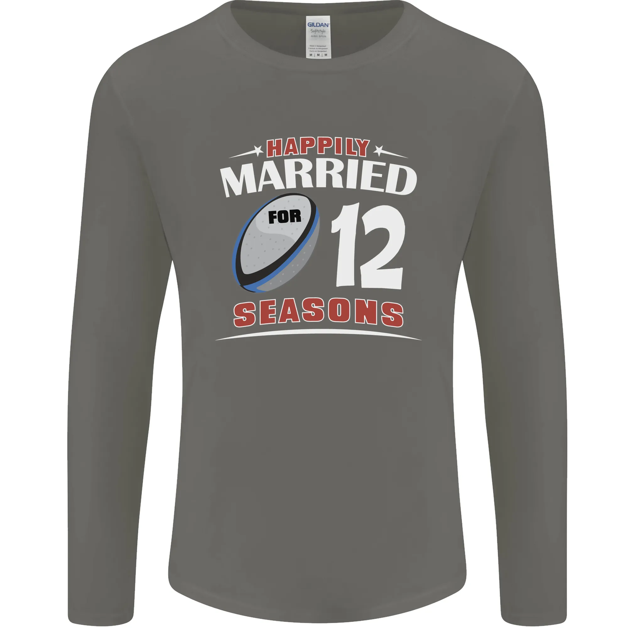 12 Year Wedding Anniversary 12th Rugby Mens Long Sleeve T-Shirt