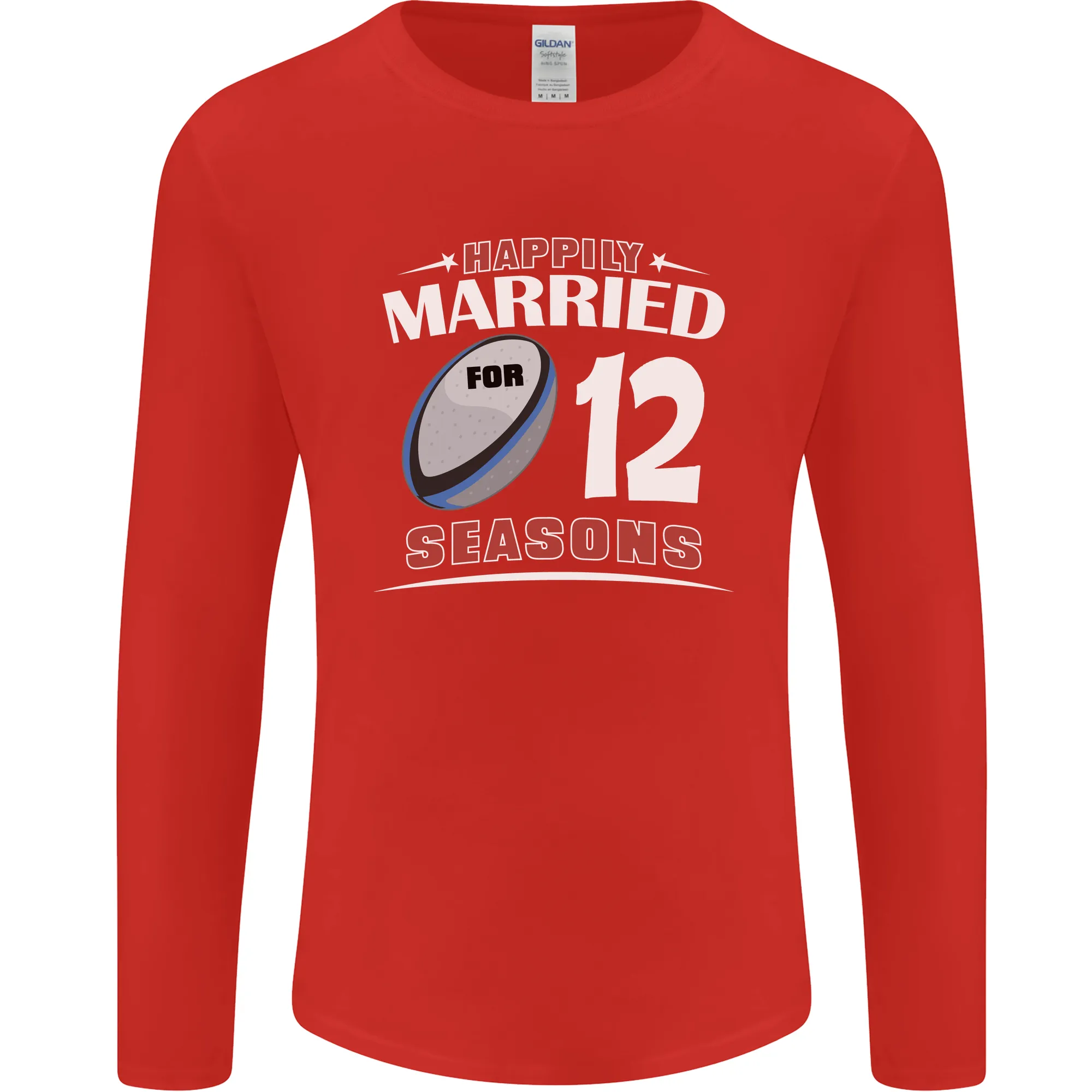 12 Year Wedding Anniversary 12th Rugby Mens Long Sleeve T-Shirt