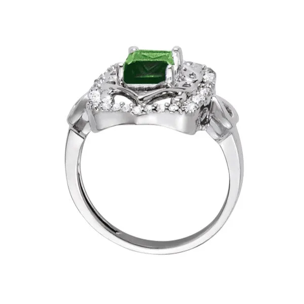 14K Emerald Cut Diamond Ring