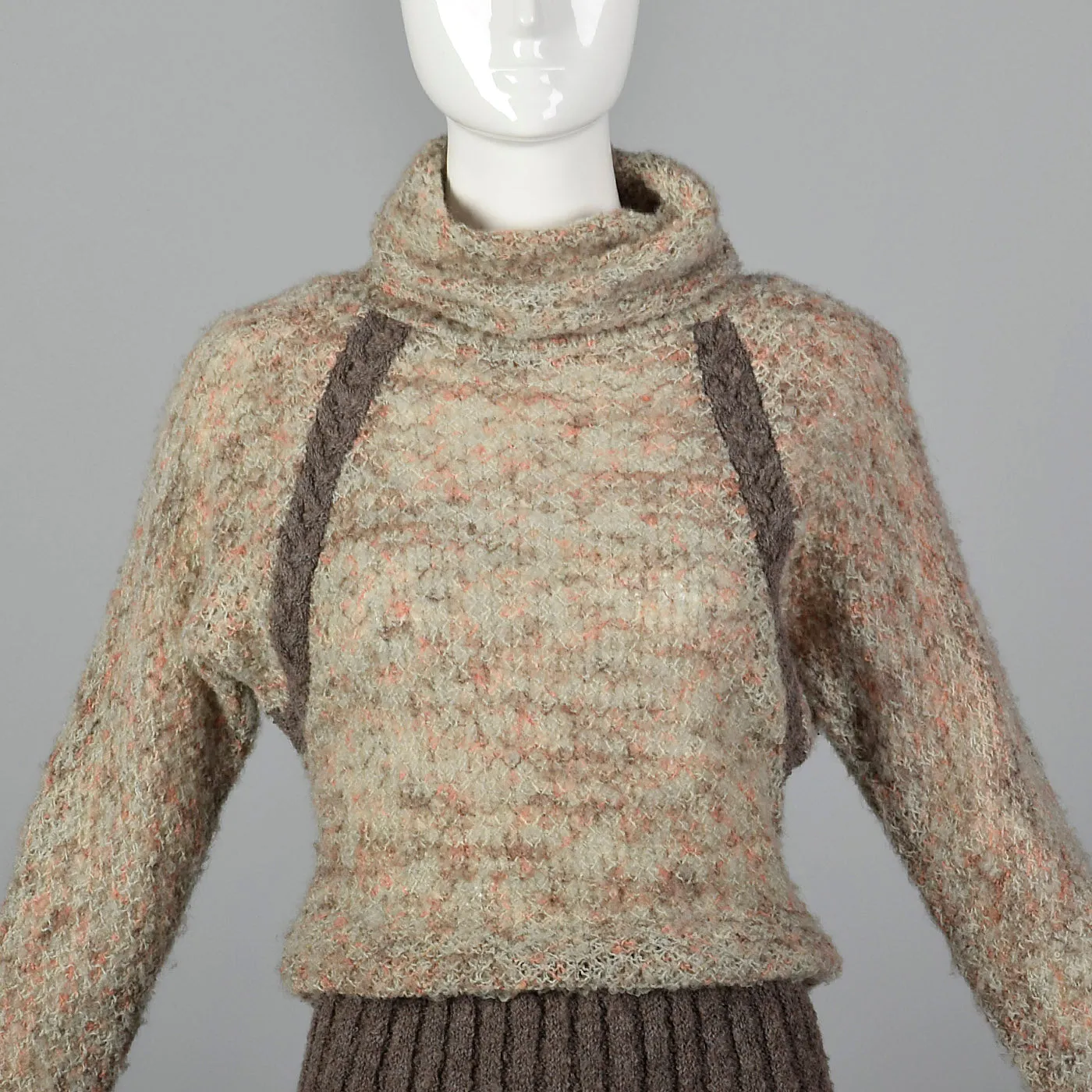 1970s Knit Dress with Cowl Neck