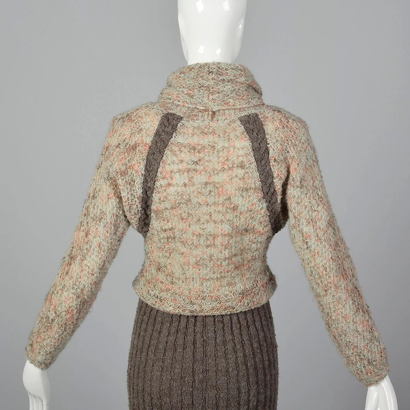 1970s Knit Dress with Cowl Neck