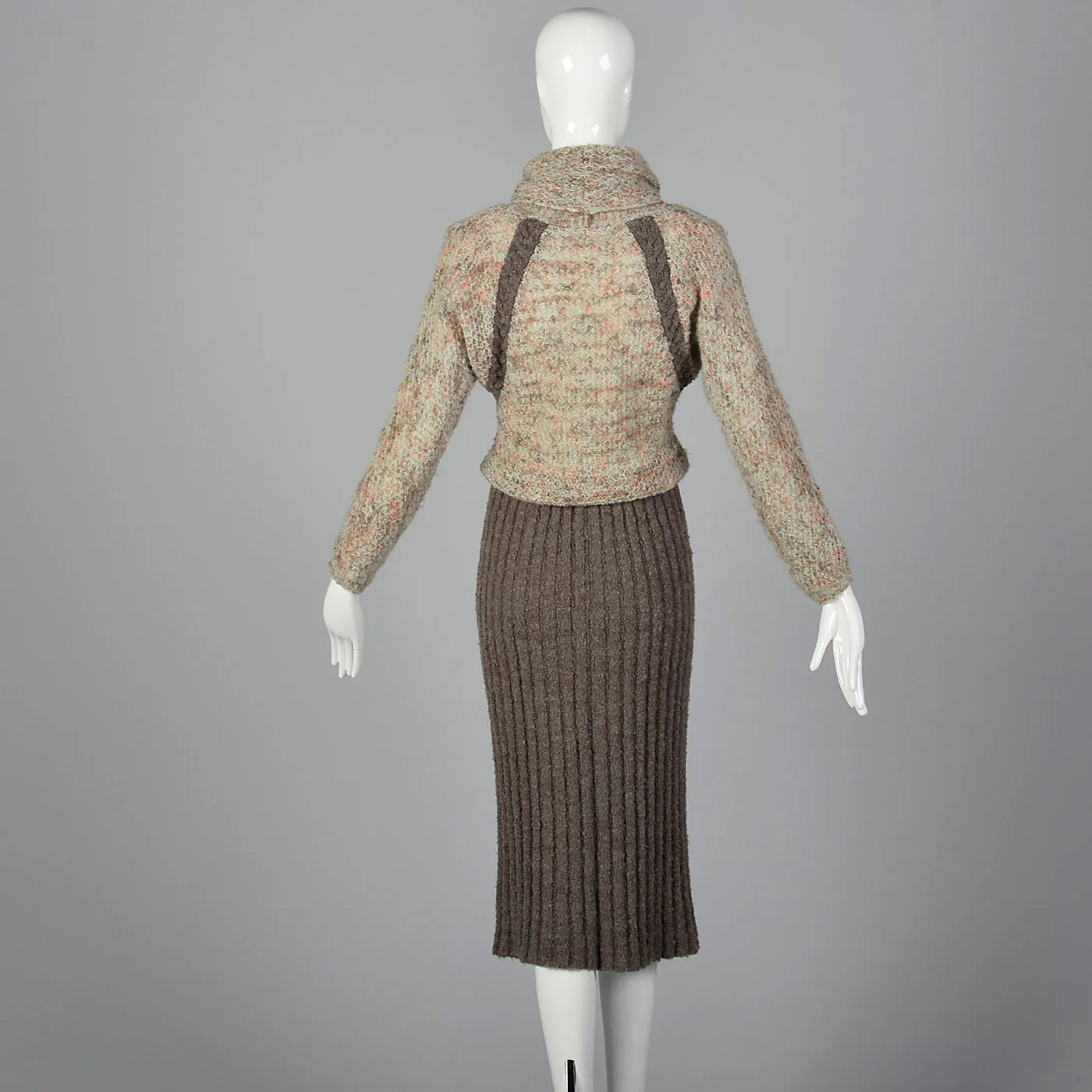 1970s Knit Dress with Cowl Neck