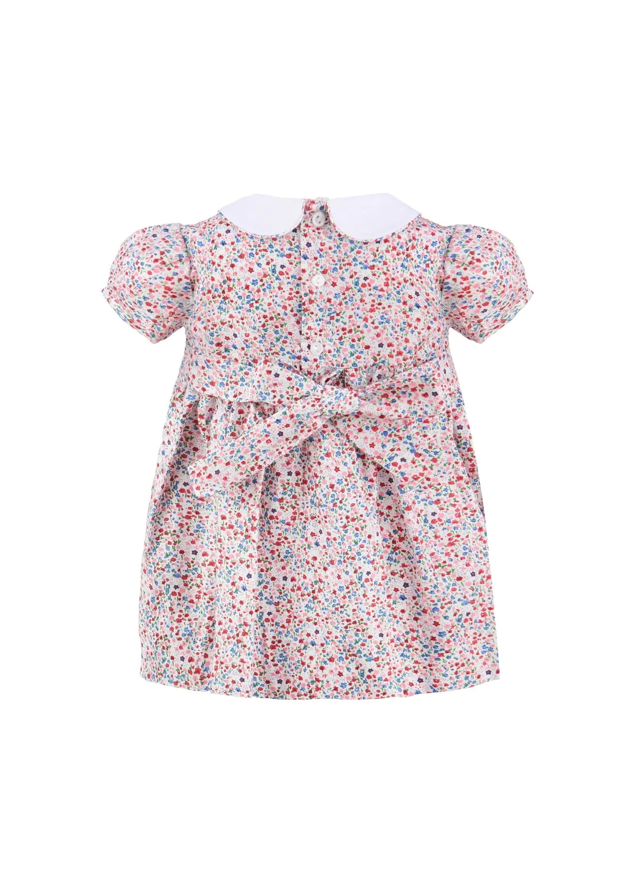 20009-Baby Girl Rose Floral Knit Short Sleeve Baby Girl Dress