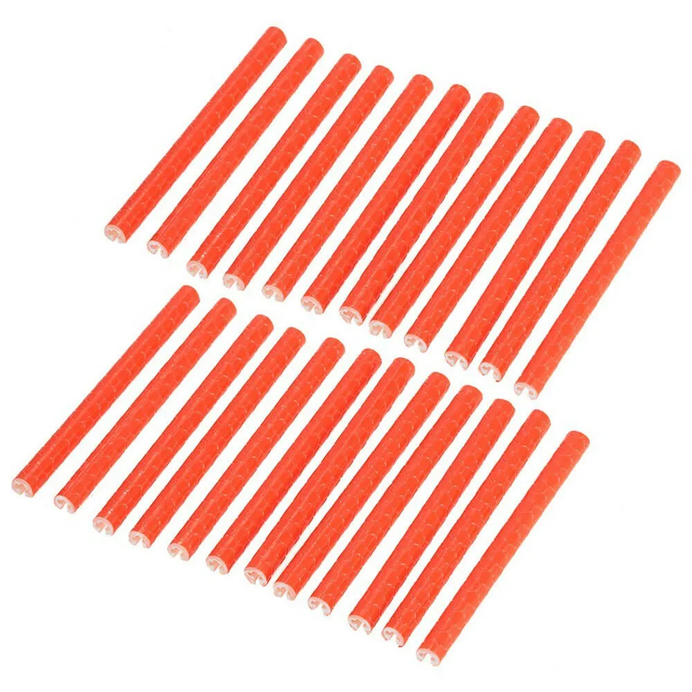 24PCS Bicycle Bike Wheel Spokes Reflective Sticks Tube Safe Cycling Spoke Reflector Safety Clip Wheel Reflective Tube Bicycle Decoration Light 75mm