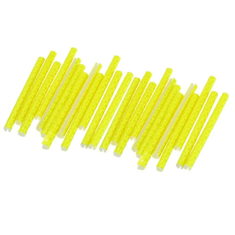 24PCS Bicycle Bike Wheel Spokes Reflective Sticks Tube Safe Cycling Spoke Reflector Safety Clip Wheel Reflective Tube Bicycle Decoration Light 75mm