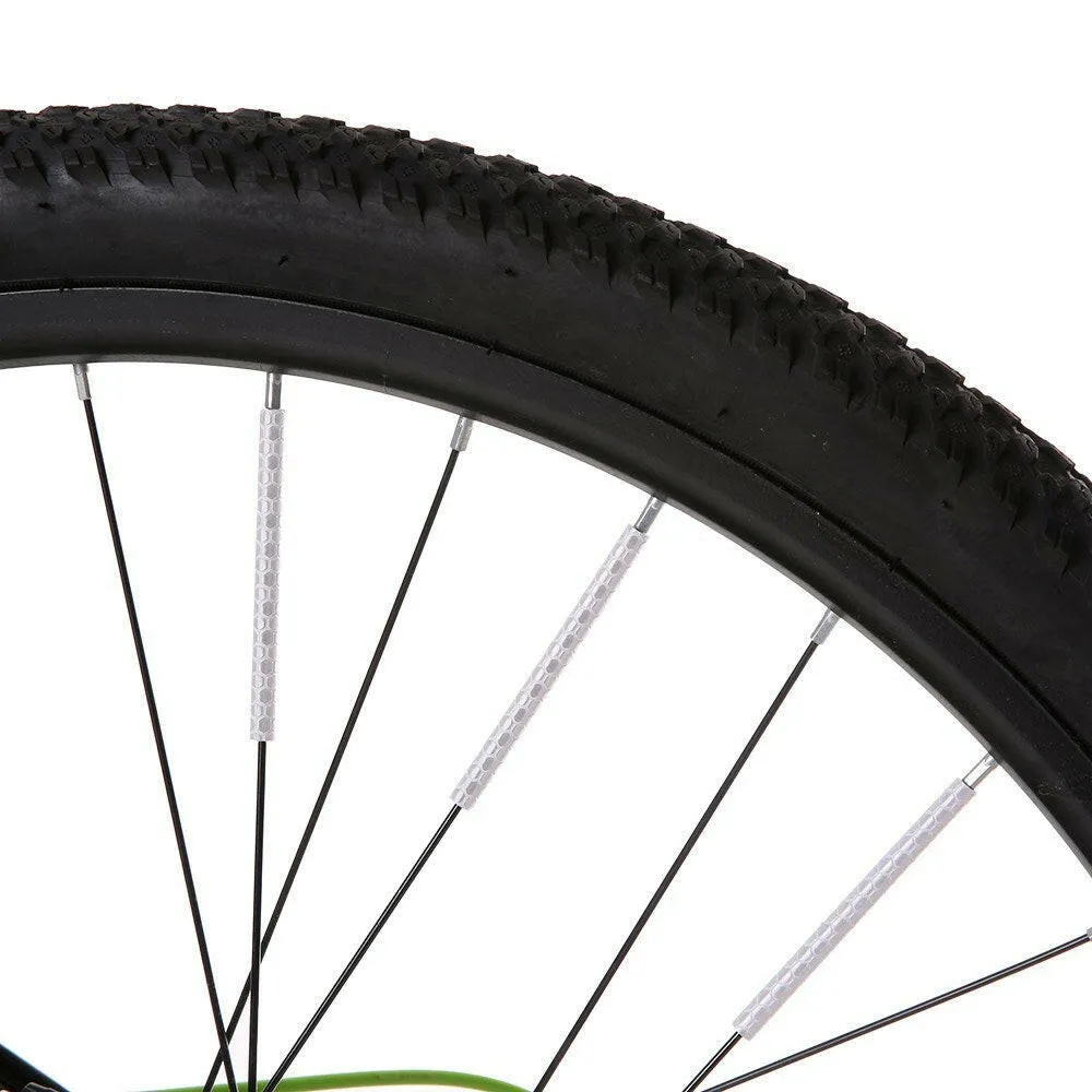 24PCS Bicycle Bike Wheel Spokes Reflective Sticks Tube Safe Cycling Spoke Reflector Safety Clip Wheel Reflective Tube Bicycle Decoration Light 75mm