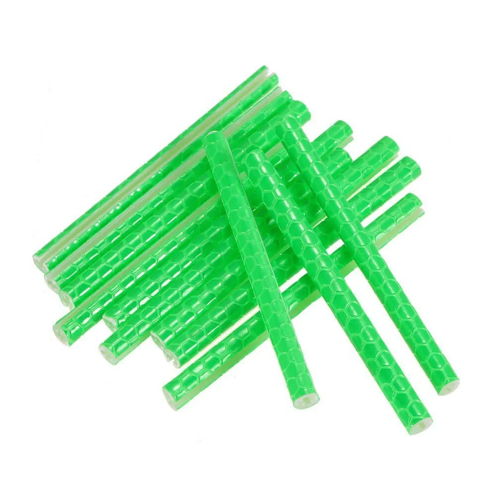 24PCS Bicycle Bike Wheel Spokes Reflective Sticks Tube Safe Cycling Spoke Reflector Safety Clip Wheel Reflective Tube Bicycle Decoration Light 75mm