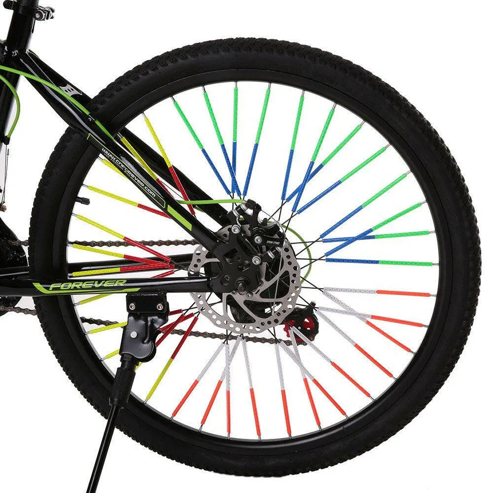 24PCS Bicycle Bike Wheel Spokes Reflective Sticks Tube Safe Cycling Spoke Reflector Safety Clip Wheel Reflective Tube Bicycle Decoration Light 75mm