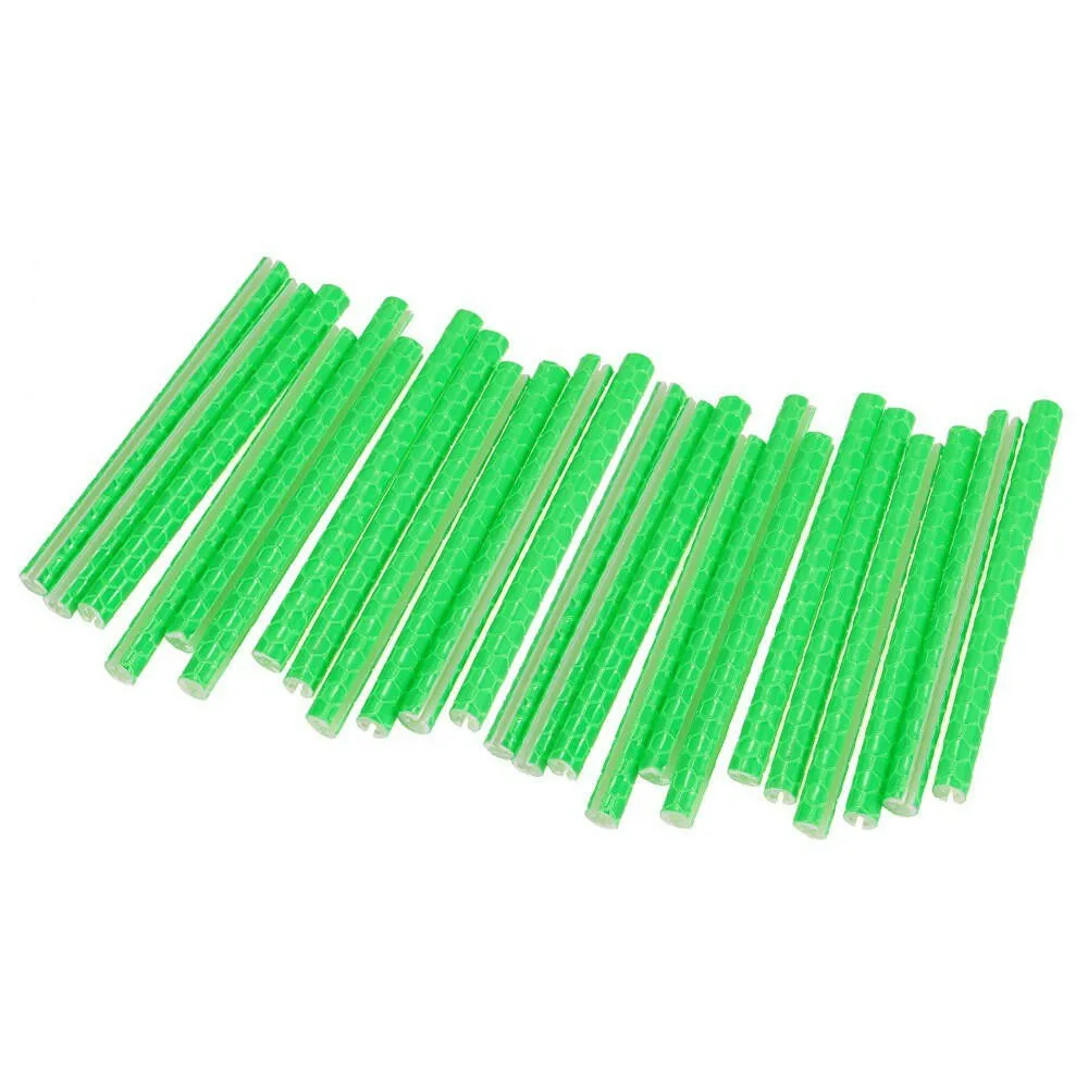 24PCS Bicycle Bike Wheel Spokes Reflective Sticks Tube Safe Cycling Spoke Reflector Safety Clip Wheel Reflective Tube Bicycle Decoration Light 75mm