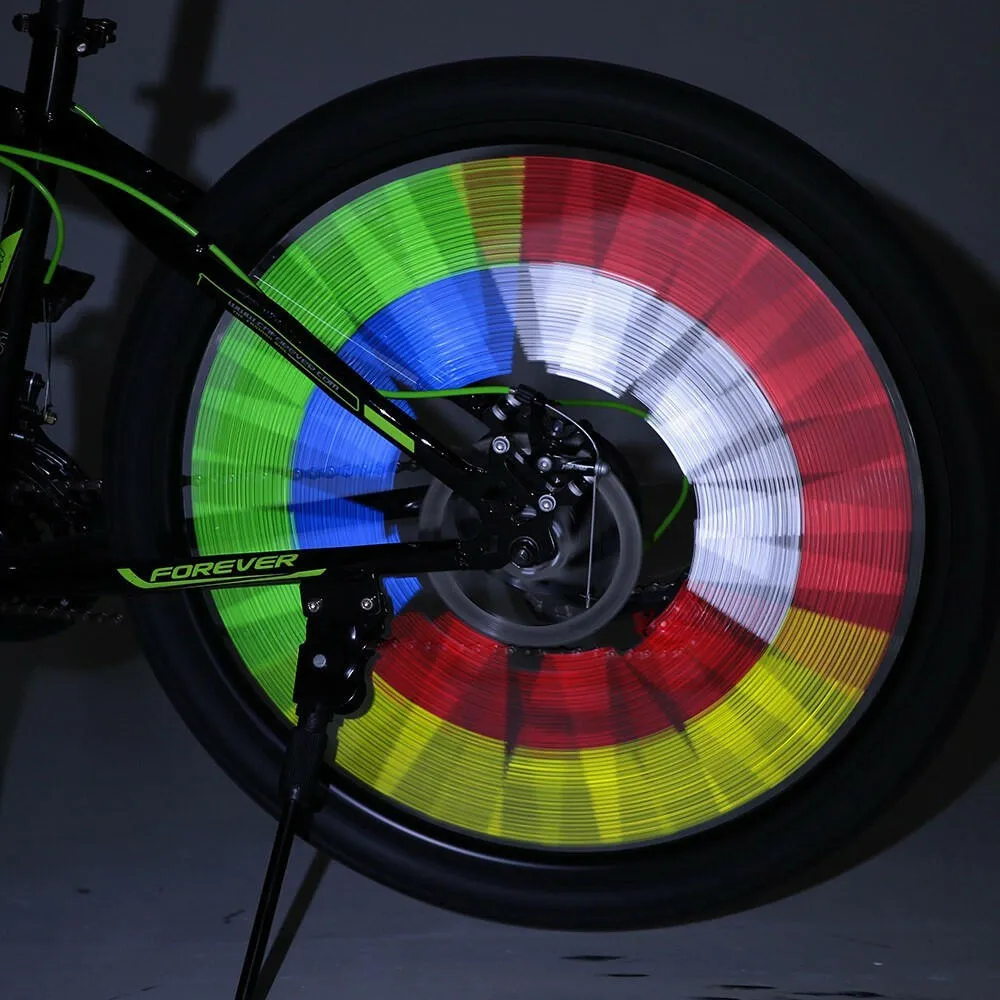 24PCS Bicycle Bike Wheel Spokes Reflective Sticks Tube Safe Cycling Spoke Reflector Safety Clip Wheel Reflective Tube Bicycle Decoration Light 75mm