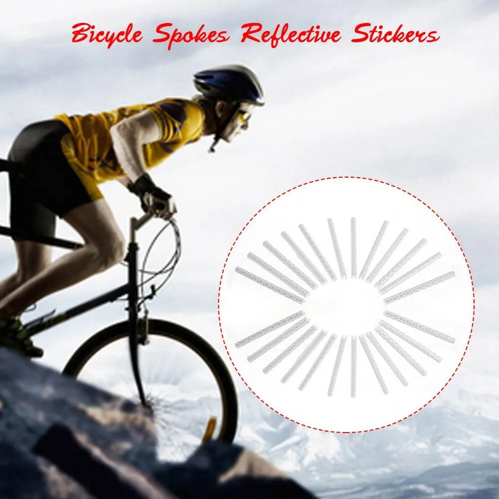 24PCS Bicycle Bike Wheel Spokes Reflective Sticks Tube Safe Cycling Spoke Reflector Safety Clip Wheel Reflective Tube Bicycle Decoration Light 75mm