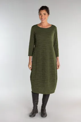3/4 Sleeve Textured Dress Jungle