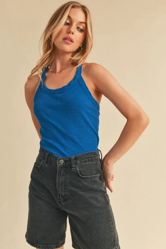 Aemi   Co Scoop Neck Ribbed Tank