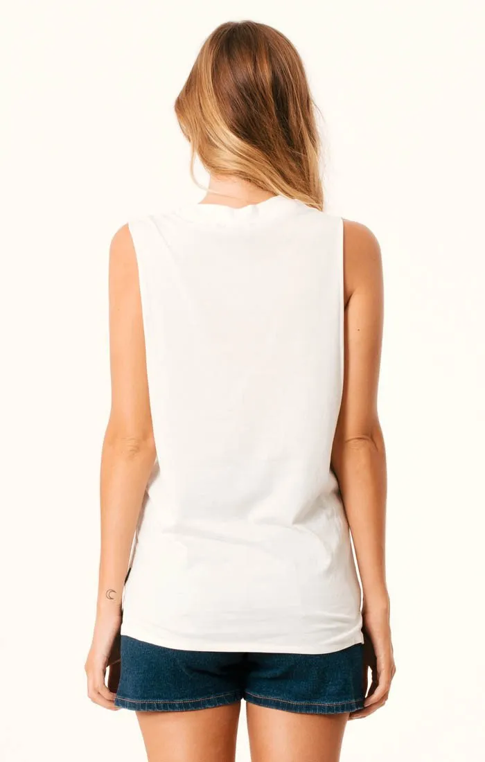 Afends Womens New England - Logo Bandcut Tee