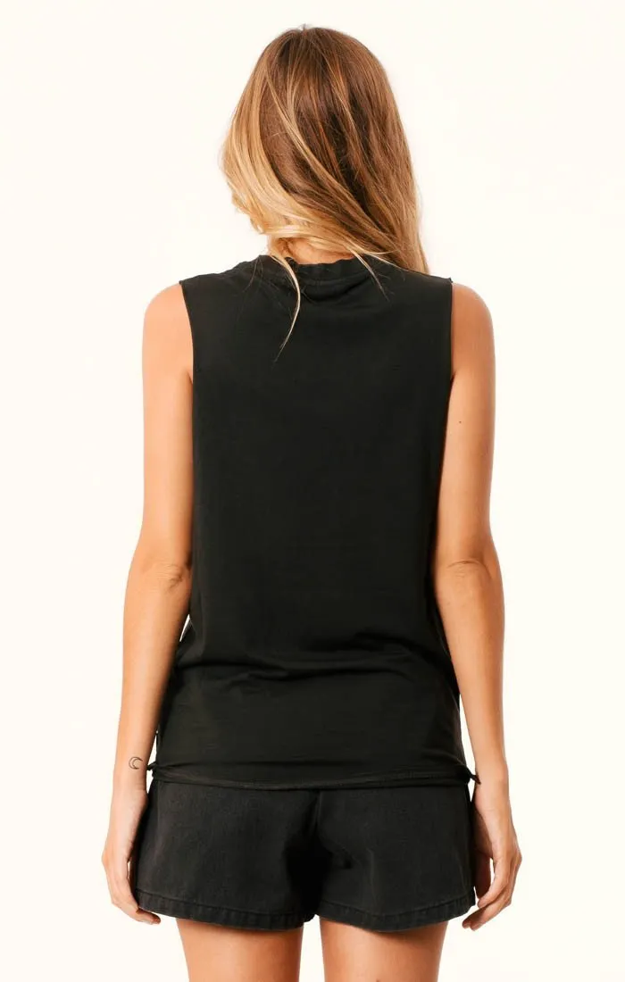 Afends Womens New England - Logo Bandcut Tee