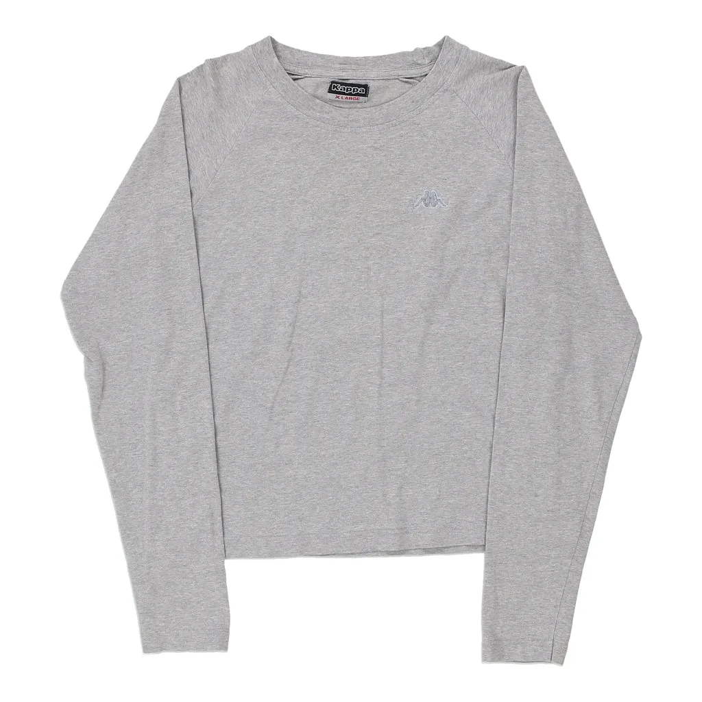 Age 13-14 Kappa Long Sleeve T-Shirt - Medium Grey Cotton