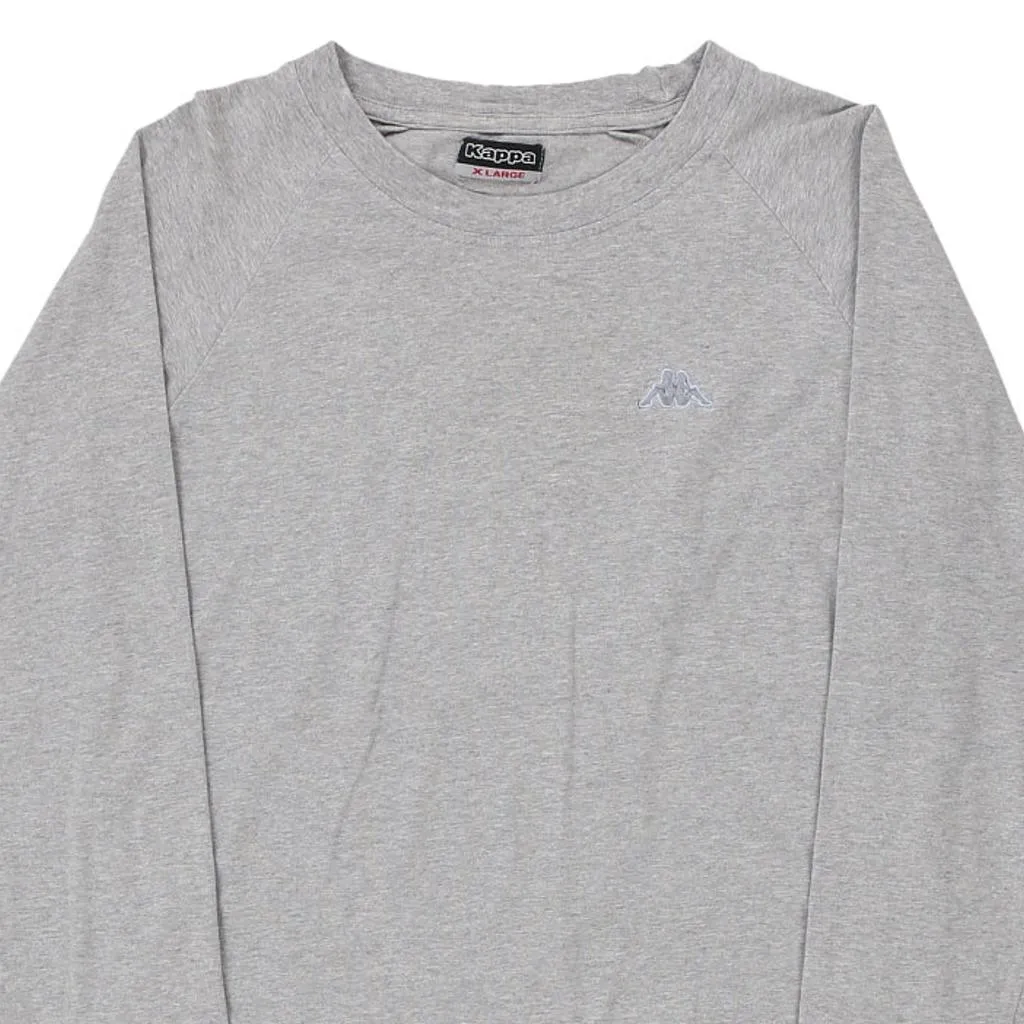 Age 13-14 Kappa Long Sleeve T-Shirt - Medium Grey Cotton