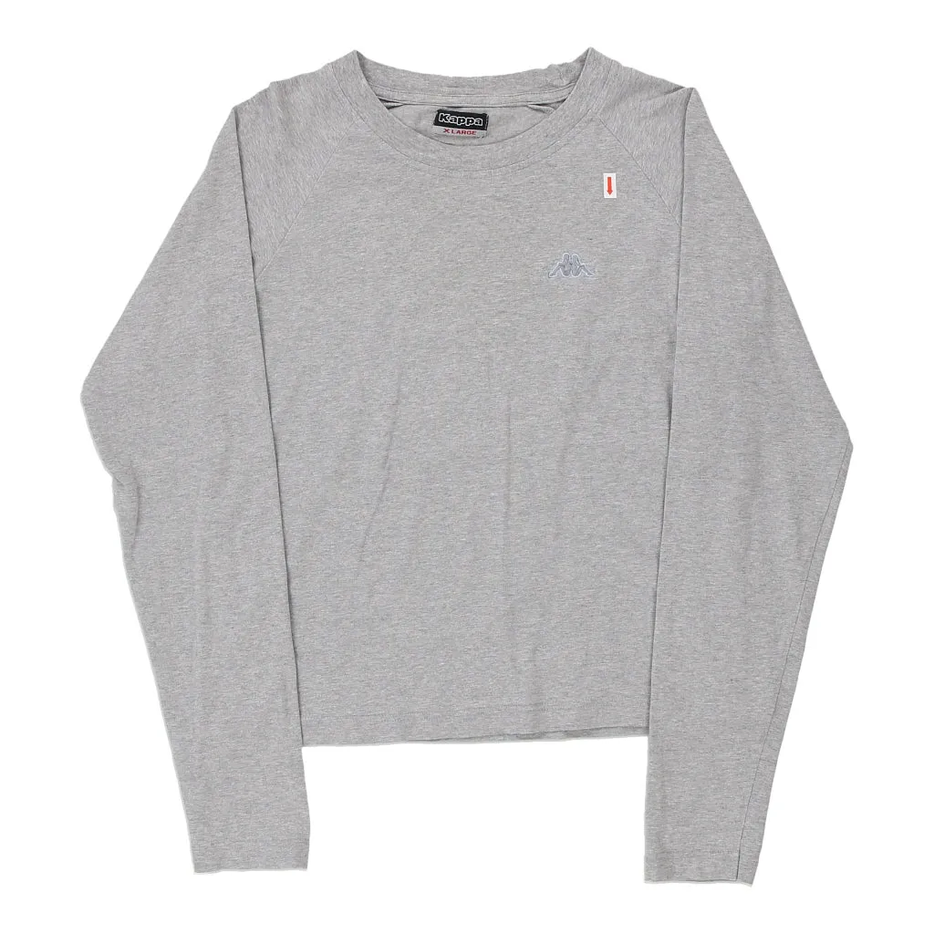 Age 13-14 Kappa Long Sleeve T-Shirt - Medium Grey Cotton