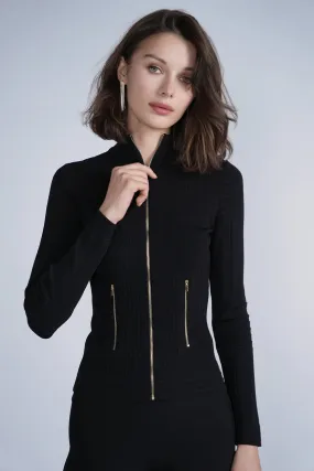 Aleeza Paris Timeless Zipper Cardigan