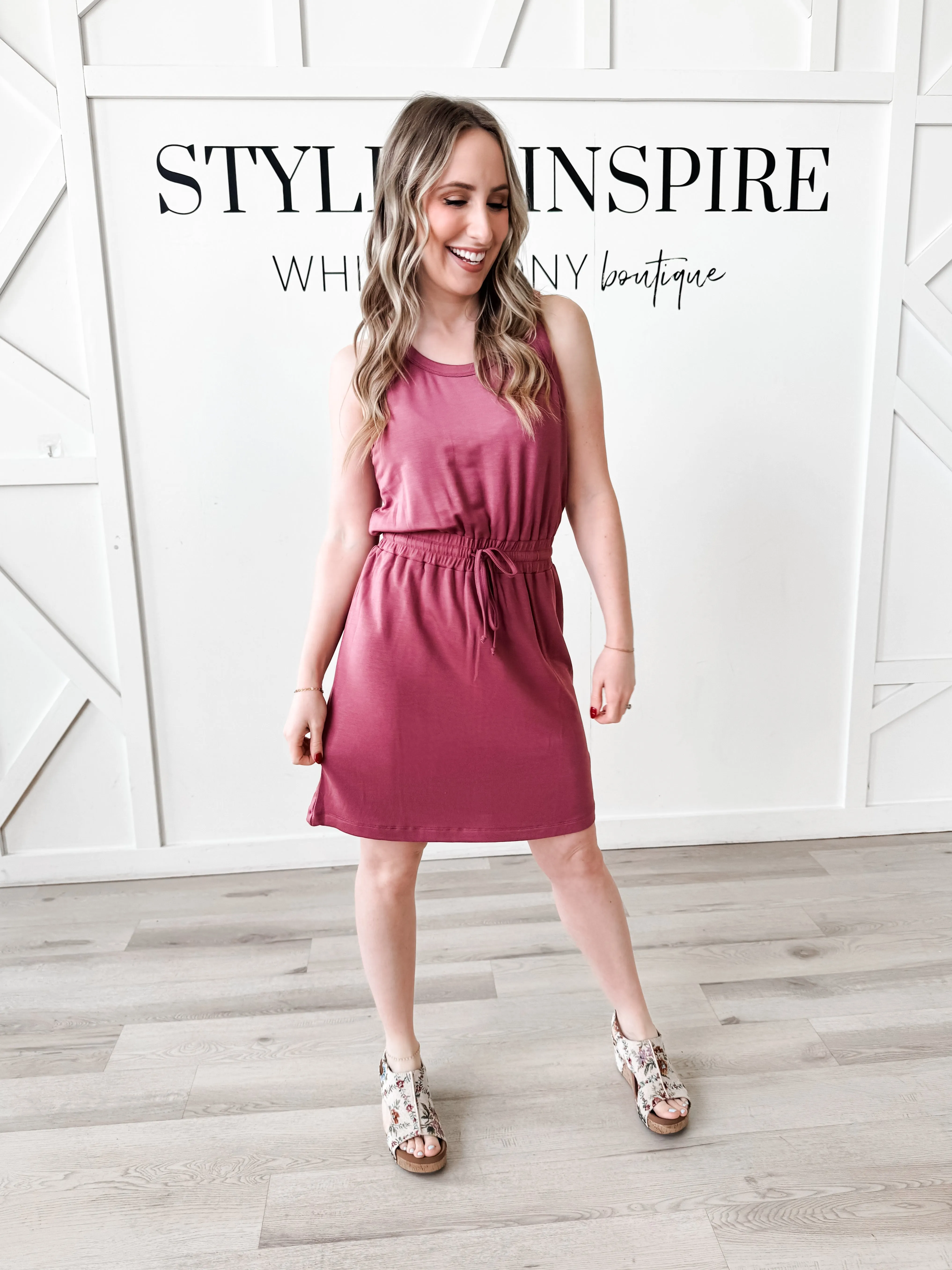 Andrea Fine Knit Terry Tank Dress