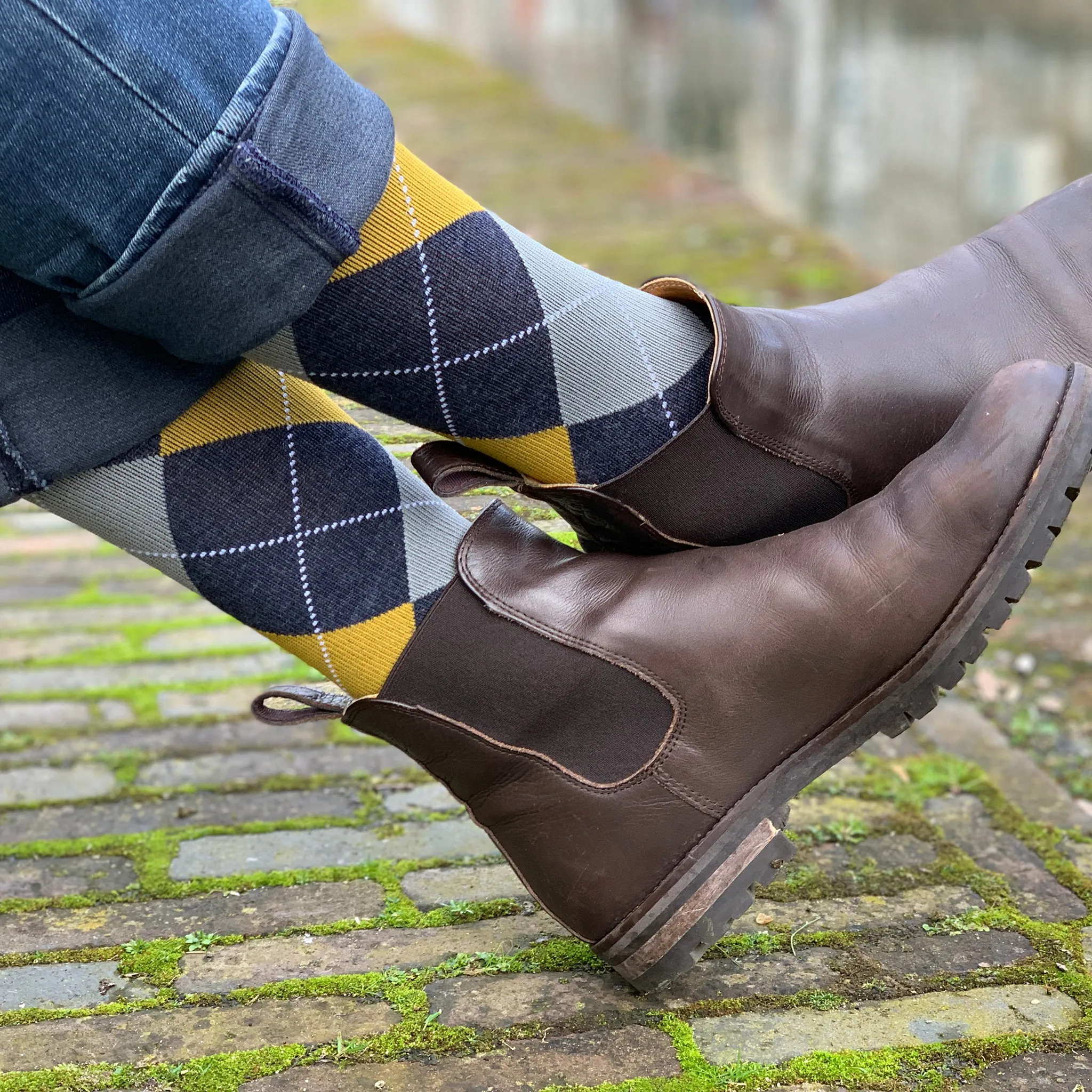 Argyle | Knee-High Compression Socks For Men