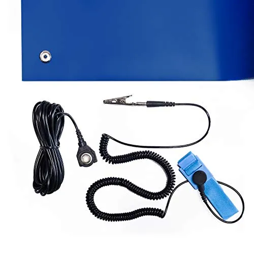 Bertech - 2059S-3x8BKT ESD Soldering Mat Kit, 3 Feet Wide x 8 Feet Long x 0.06 Inches Thick, Blue, Includes a Wrist Strap and Grounding Cord, RoHS and REACH Compliant (Assembled in USA)
