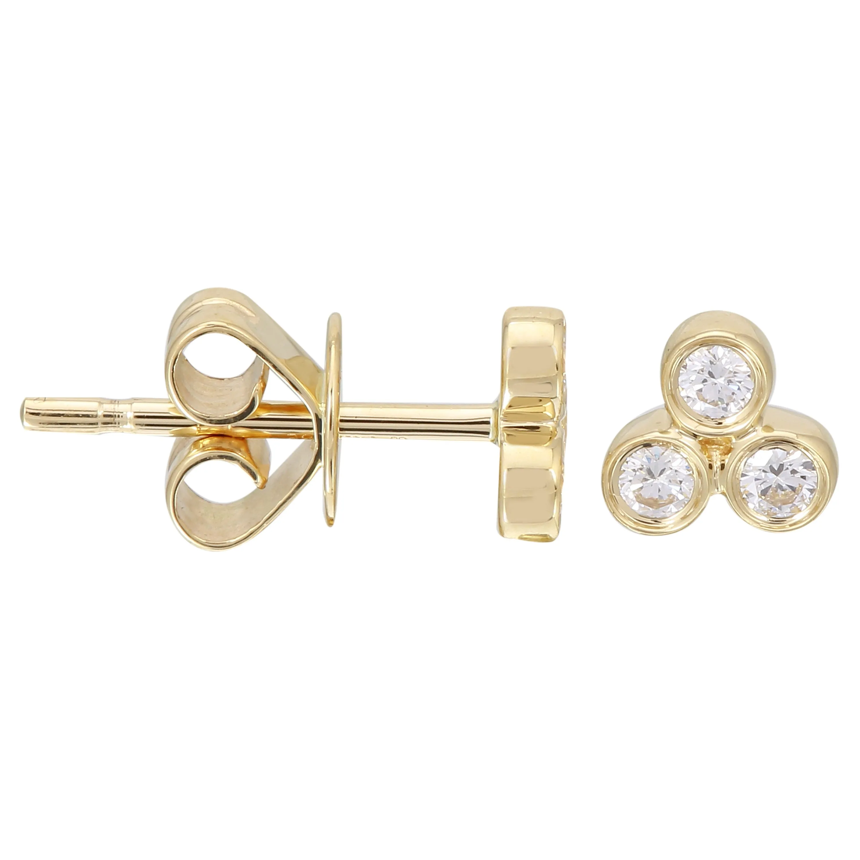 Bezel Trio Stud Earrings