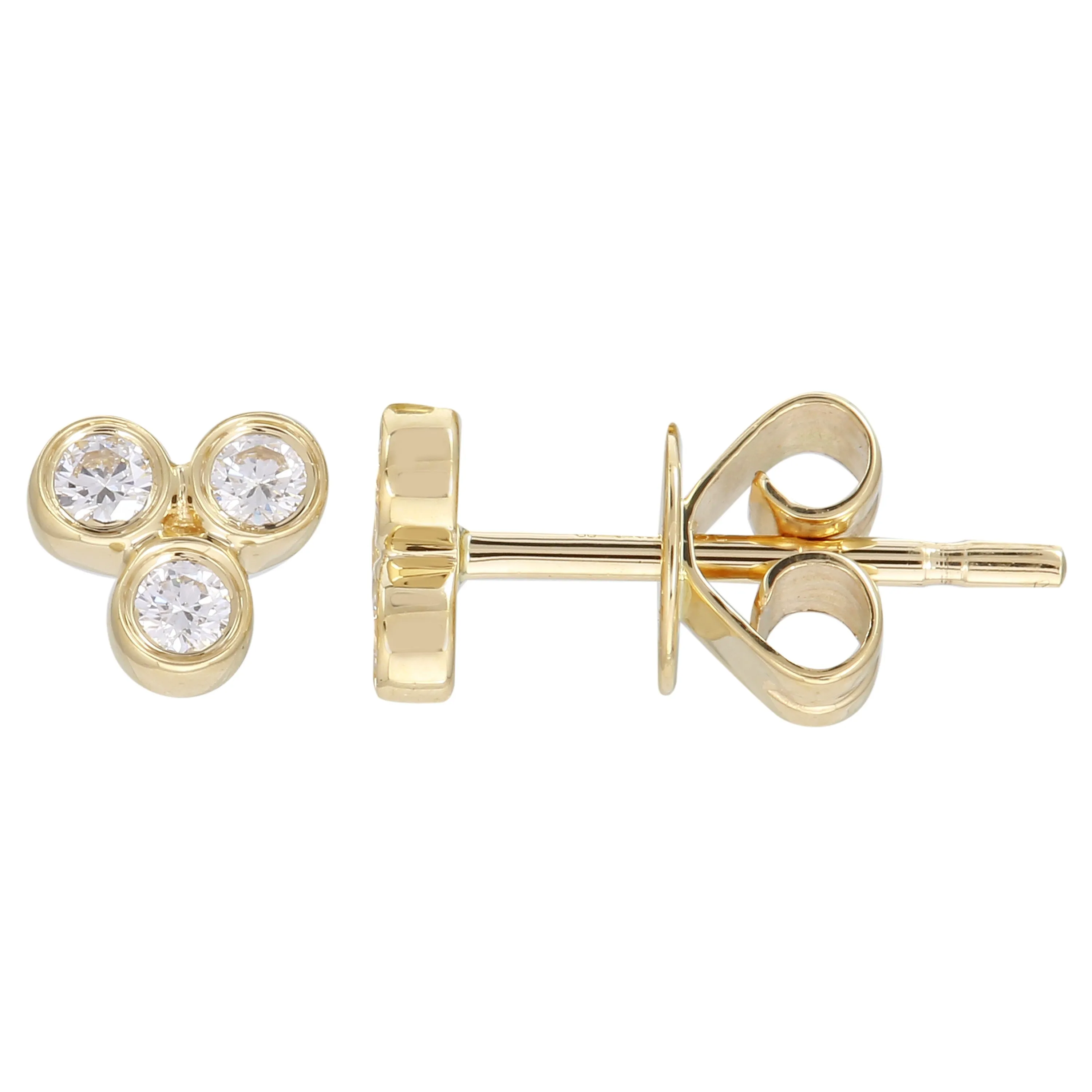 Bezel Trio Stud Earrings