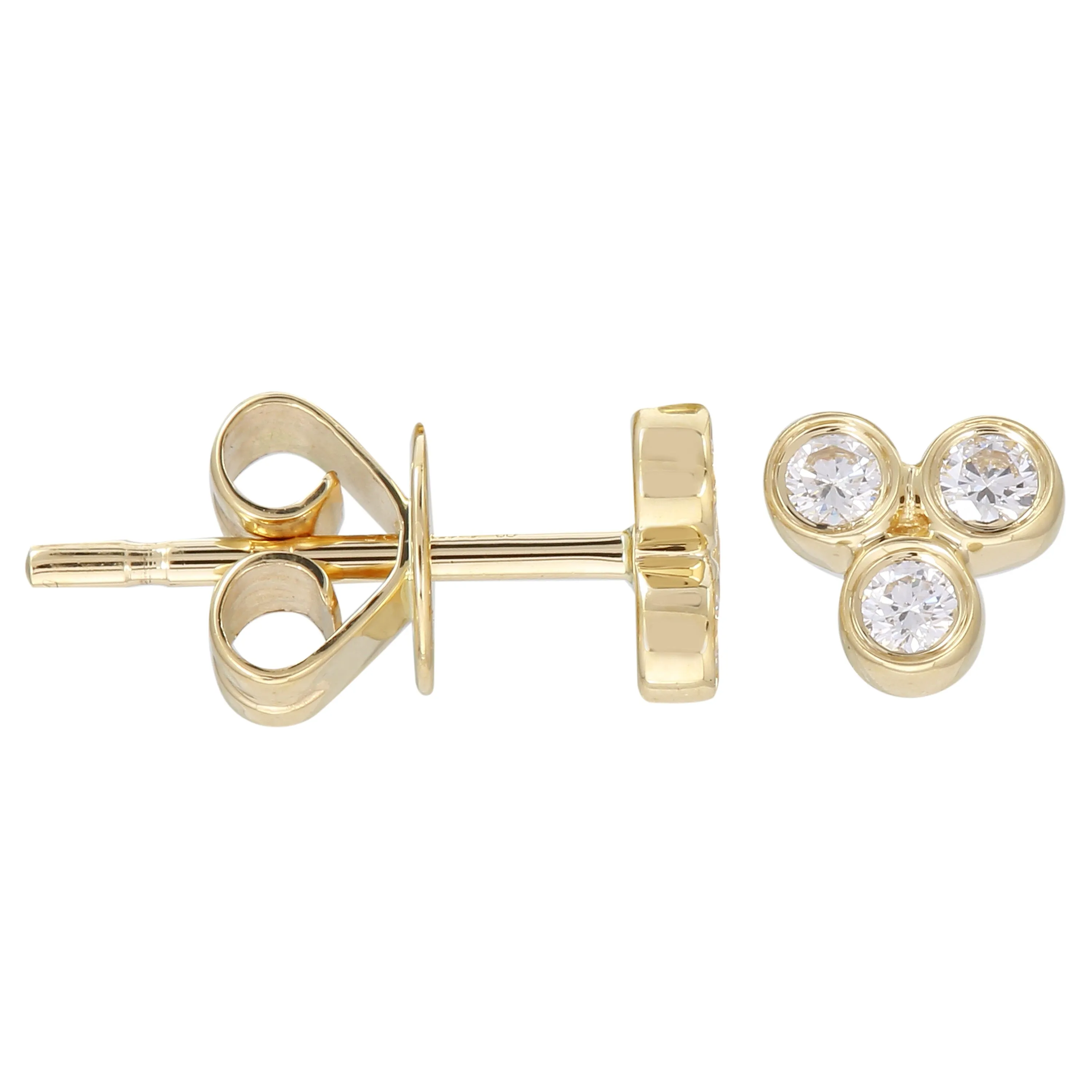 Bezel Trio Stud Earrings