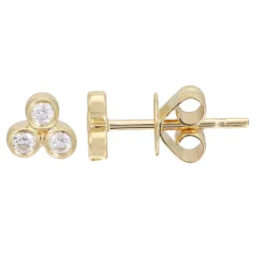 Bezel Trio Stud Earrings