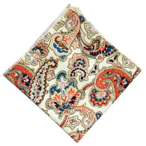 Biege Paisley Pocket Square