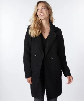Black Boucle Long Blazer