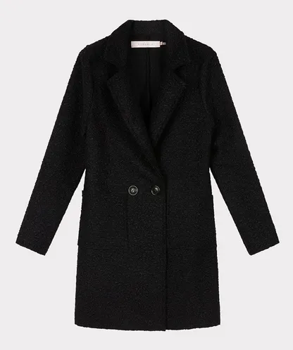 Black Boucle Long Blazer