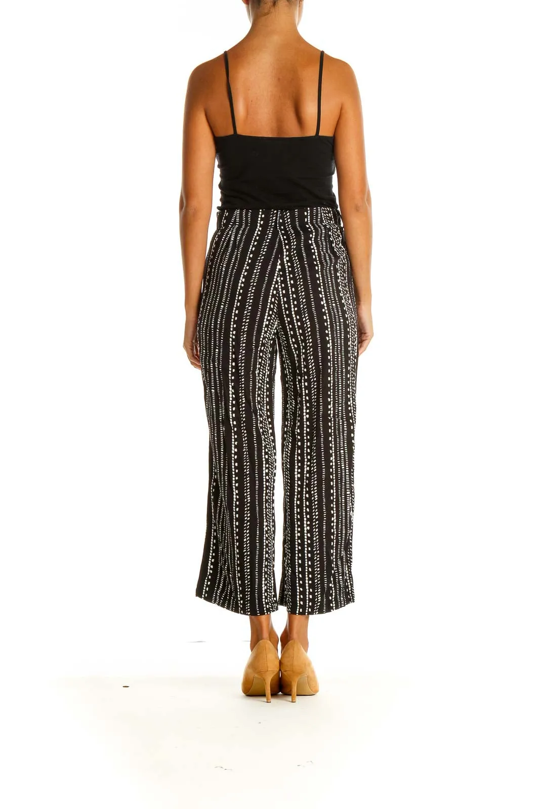 Black Printed Bohemian Culottes Pants
