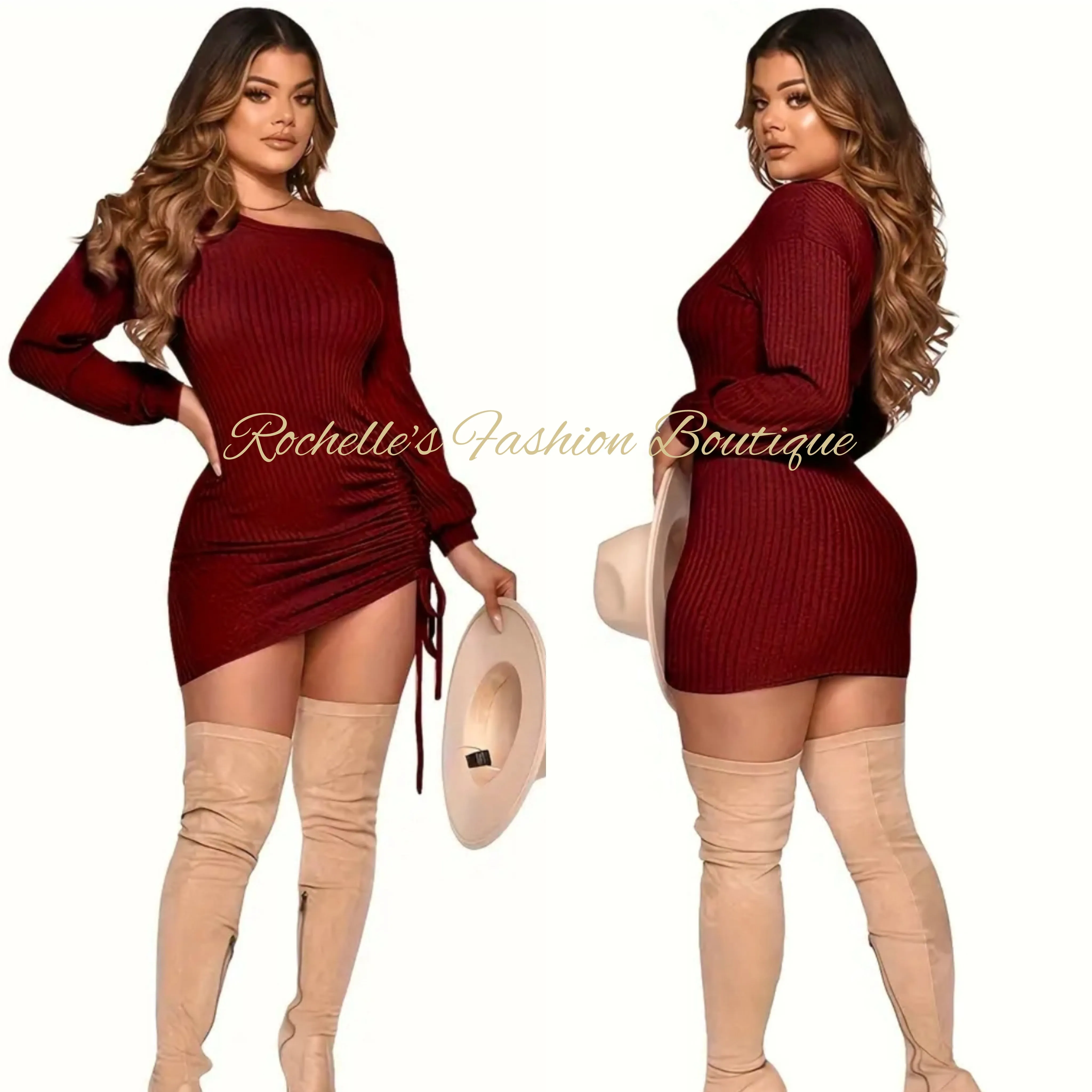 Black Slant Shoulder Drawersting Dress