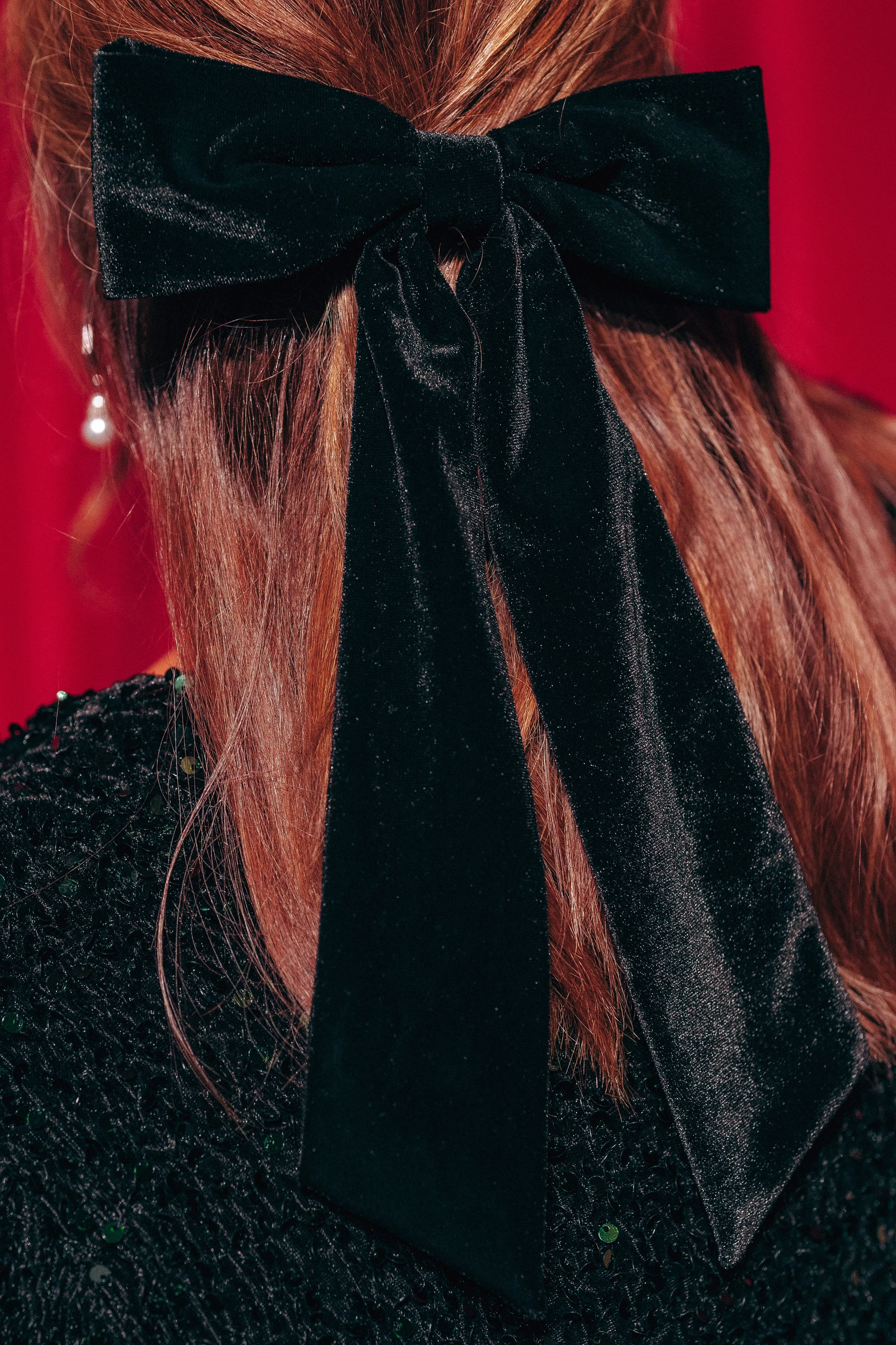 Black Velvet Hair Bow - FINAL SALE