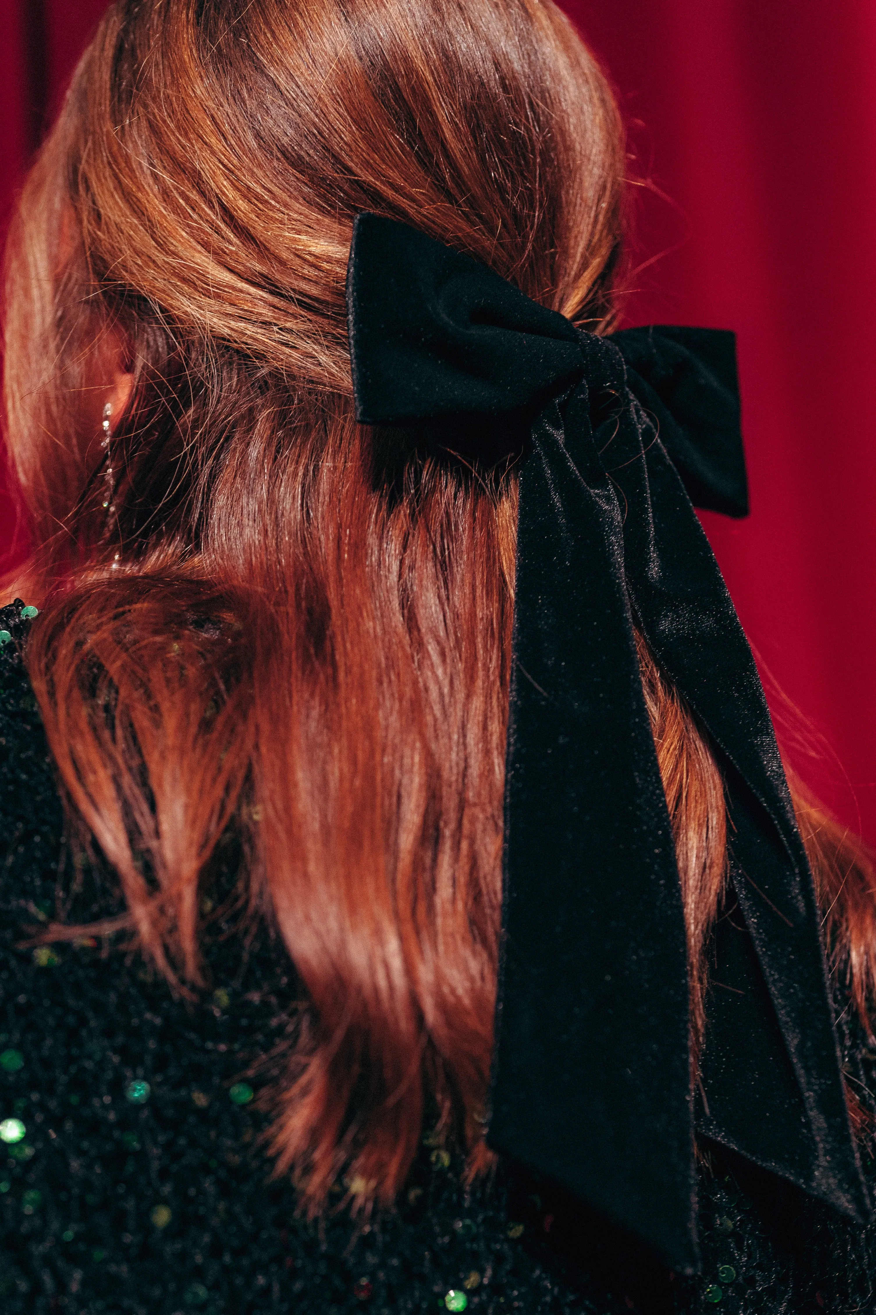 Black Velvet Hair Bow - FINAL SALE