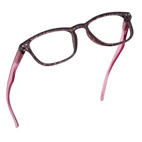 Blue Light Blocking Reading Glasses (Pink, 250 Magnification) Computer Glasses