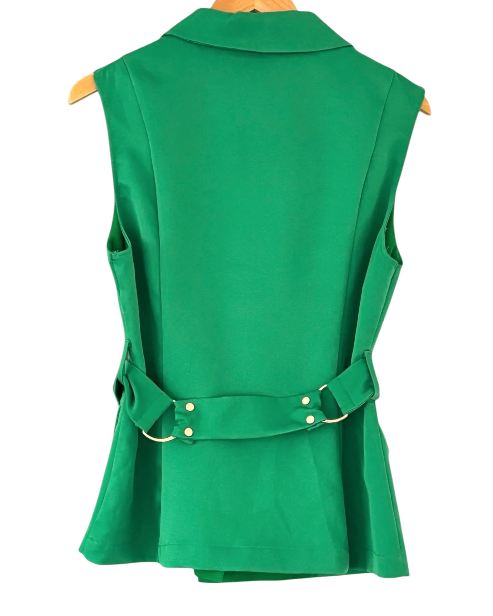 Bright Spring Paradise Belted Sleeveless Blazer