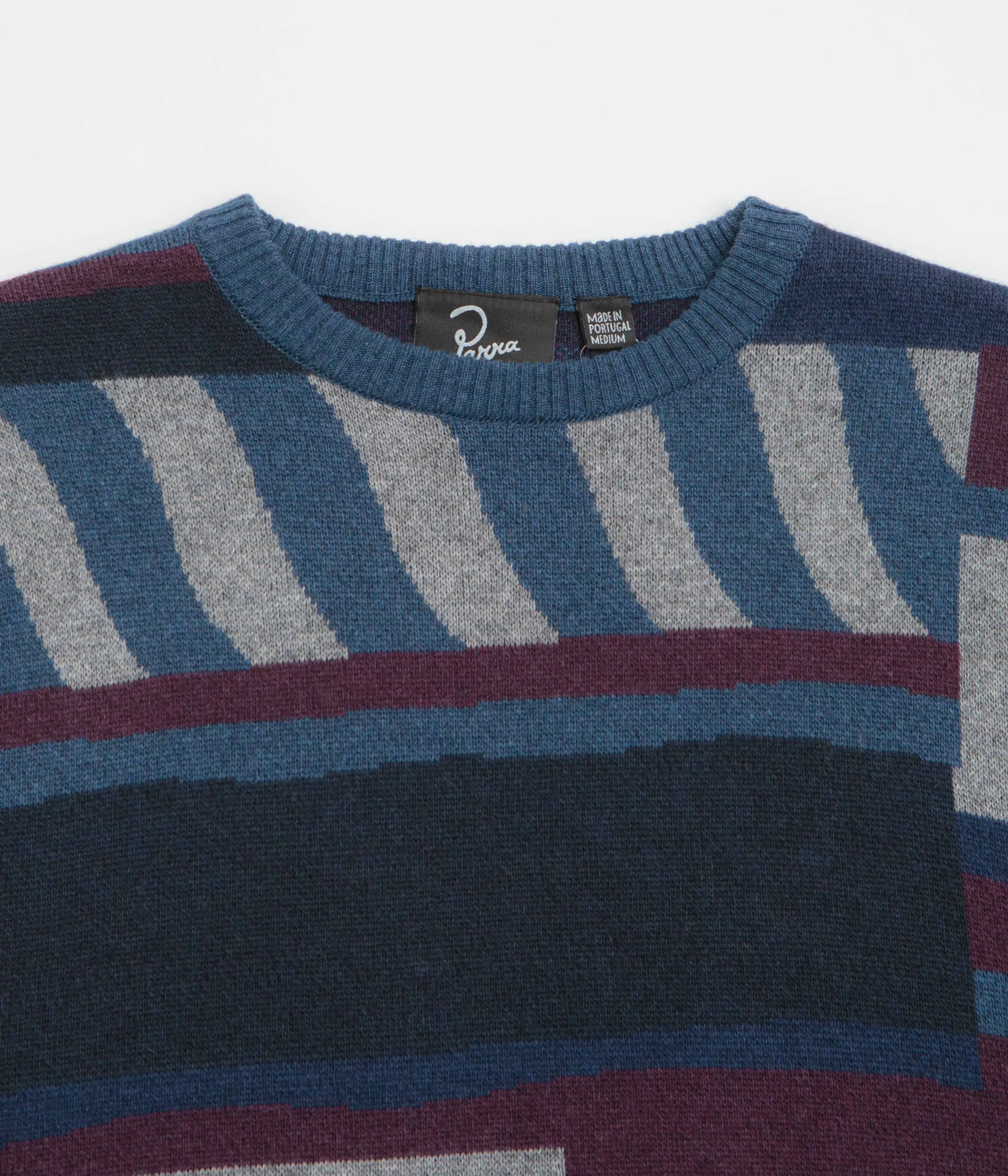 by Parra Patched Your Work Knitted Sweatshirt - Blue