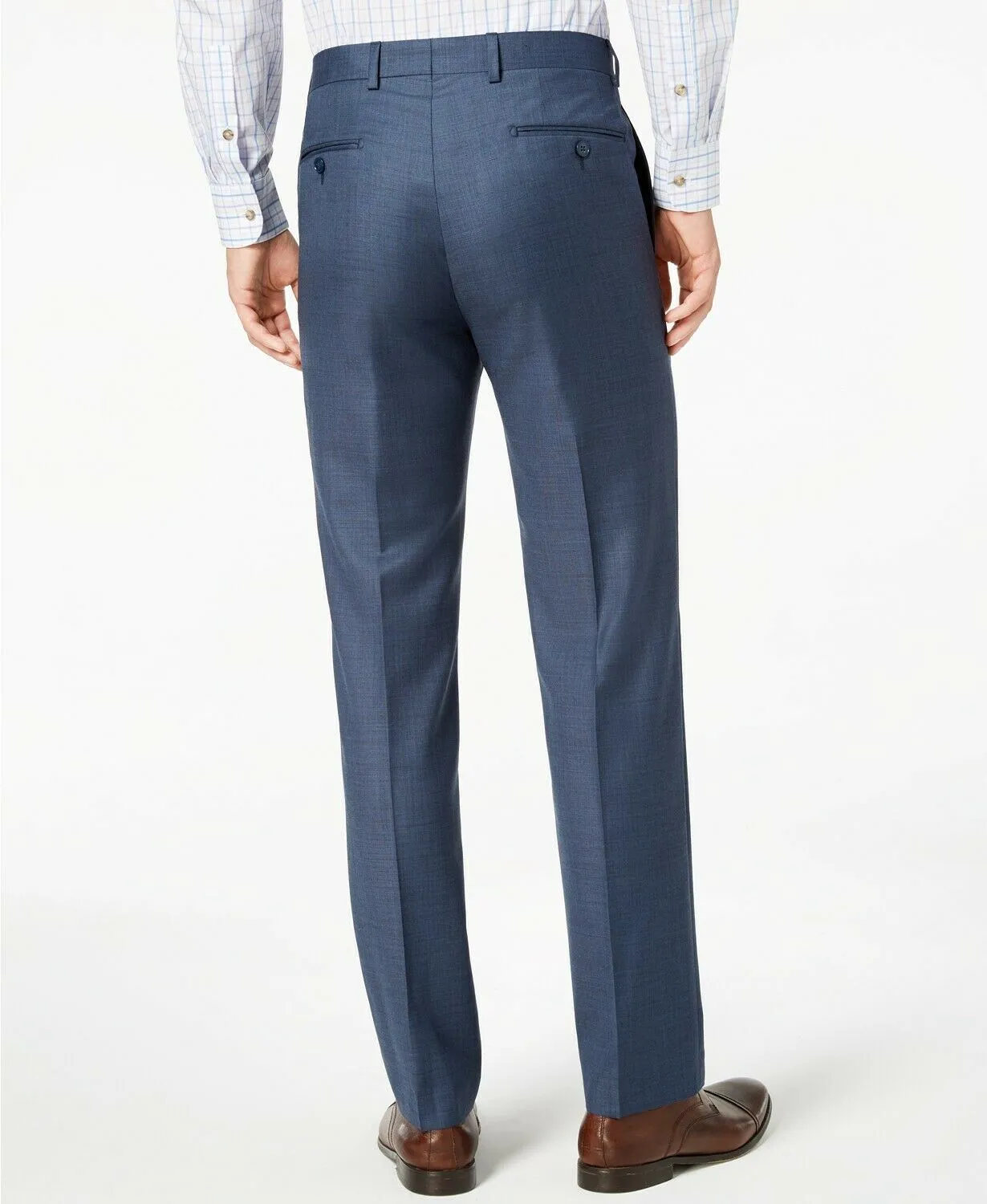 Calvin Klein Mens Slim fit Dress Pants 34 / 34 Blue Solid Stretch