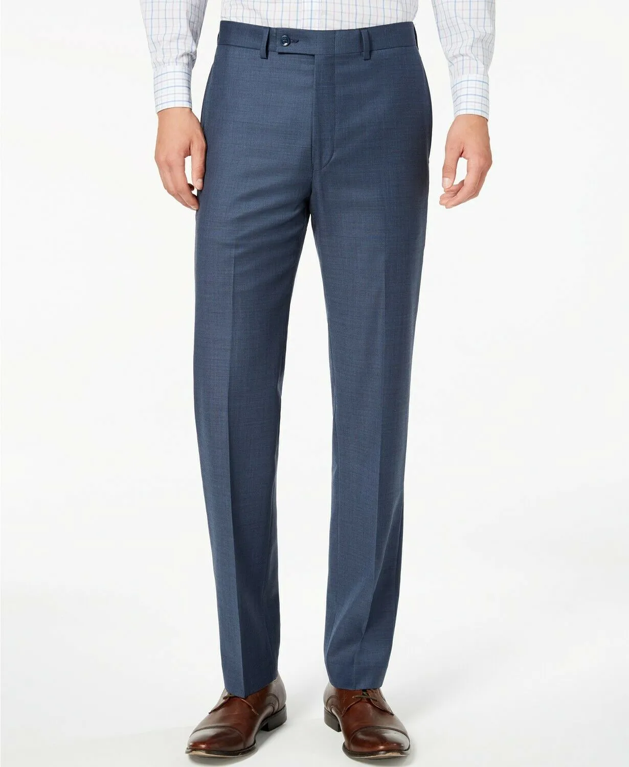 Calvin Klein Mens Slim fit Dress Pants 34 / 34 Blue Solid Stretch