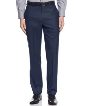 Calvin Klein Mens Slim fit Dress Pants 35 / 30 Navy Blue Solid