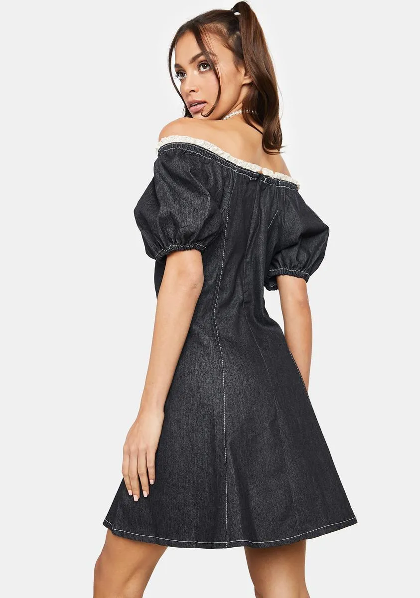 Charcoal Don't Be Tardy Denim Mini Dress