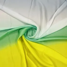 Classic Yellow Green Grey Ombre Print Modal Satin Fabric