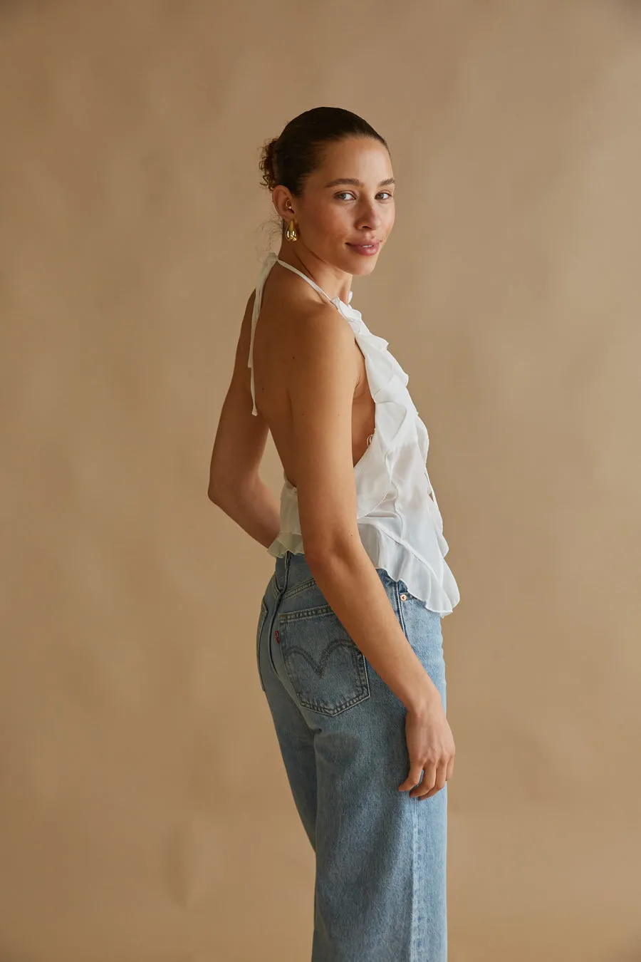 Claudia Rosette Chiffon Halter Top