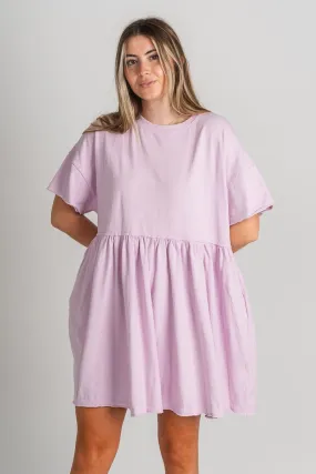 Cotton baby doll dress lavender