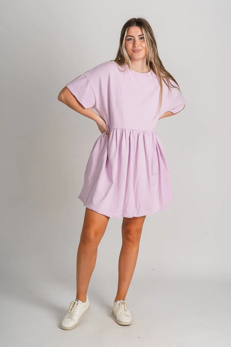 Cotton baby doll dress lavender
